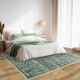 thumbnail image 5 of Bedroom rug 5x7 Large Vintage Floral Area Rug for Living Room Bedroom Dark Green Washable Floral Printed Rug Soft Indoor Low Pile Boho Rug for Bedroom Non Slip Stain Resistant Dining Playroom Carpet, 5 of 10