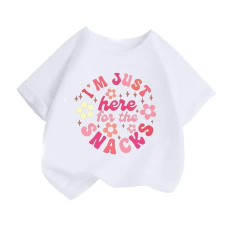

CAHOLEI Kid Girls Cute Fashion Printed Round Neck Short Sleeve Tee Summer Comfortable Casual Loose T Shirt Tops -White 8-10 Years