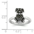 thumbnail image 5 of Solid 925 Sterling Silver Stackable Marcasite Dog Ring Eternity Band Size 9, 5 of 6