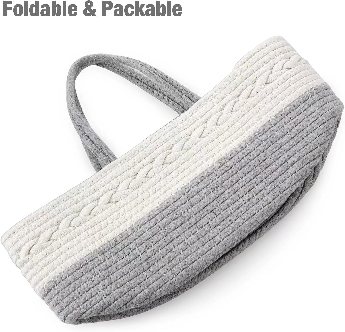 PandaEar Baby Diaper Caddy Organizer for Boys Girls, Portable Baby Diaper Basket, Travel Cotton Rope Diaper Caddy Change Organizer for Baby Shower Gifts Newborn Infants