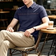 thumbnail image 4 of Qzwdhjm Men's Henley Shirts Collared Short Sleeve Golf Tees Classic Fit Button up Shirt with Pocket Big and Tall Tops for Going Out, 4 of 9