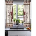 thumbnail image 2 of Red Texas Star Vintage Sheer Curtains 39 Inch Length 2 Panels Set for Living Room/Bedroom, Farmhouse Berry Grey Wooden Kitchen Curtains Grommet Semi-Sheer Curtains Window Treatments 27.5"x39"x2, 2 of 7