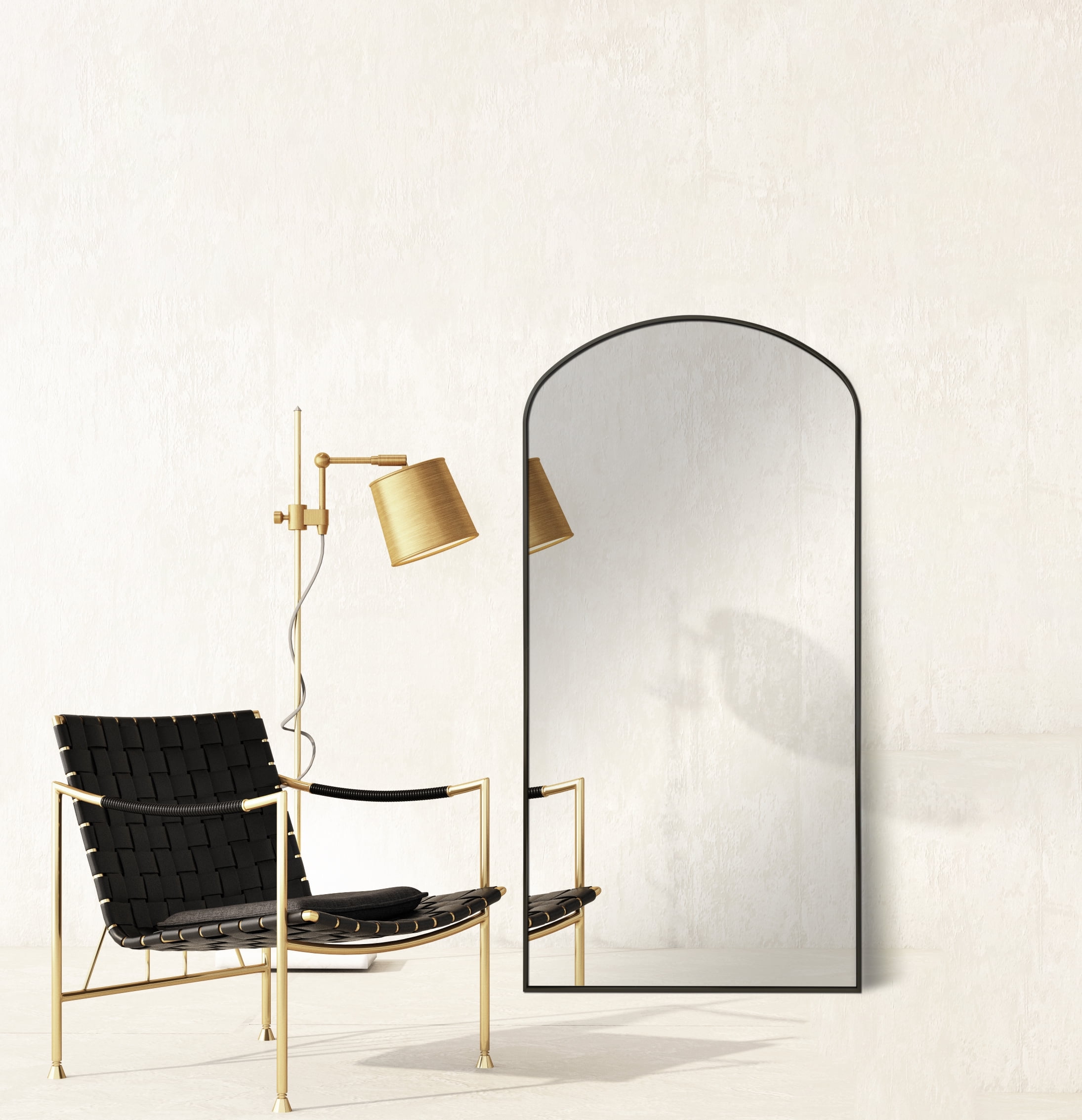 Better Homes & Gardens 30x60 Black Arched Large Full-Length Floor Mirror for Bedroom or Entryway