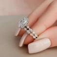 thumbnail image 4 of vylahjewellery Oval Moissanite Diamond Solitaire Engagement Ring Minimalist Proposal Anniversary Ring for Her Classic Wedding Bridal Ring 14K White Gold Matching Band Ring, 4 of 7