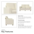 thumbnail image 6 of DHP Liah Loveseat Sofa with Pocket Spring Cushions, Ivory Linen, 6 of 9