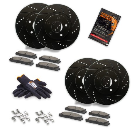 Max Brakes Elite XDS Cross-Drill & Slots F+R Rotors w/Elite Max Bk Pads KT014183