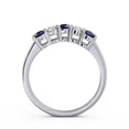 thumbnail image 3 of 0.45 Ct Round Cut Blue Sapphire Real Diamond Unique Eternity Band for Engagement 14K White Gold Size 8, 3 of 7