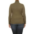 thumbnail image 4 of Women's Plus Size Casual Fitted Long Sleeve Solid Turtleneck Sweater Top, 4 of 5