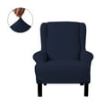 thumbnail image 2 of Enova Home Ultra Soft Stretch Fabric Wing Chair Slipcover Armchair Slipcovers Furniture Protector (Dark Blue), 2 of 6