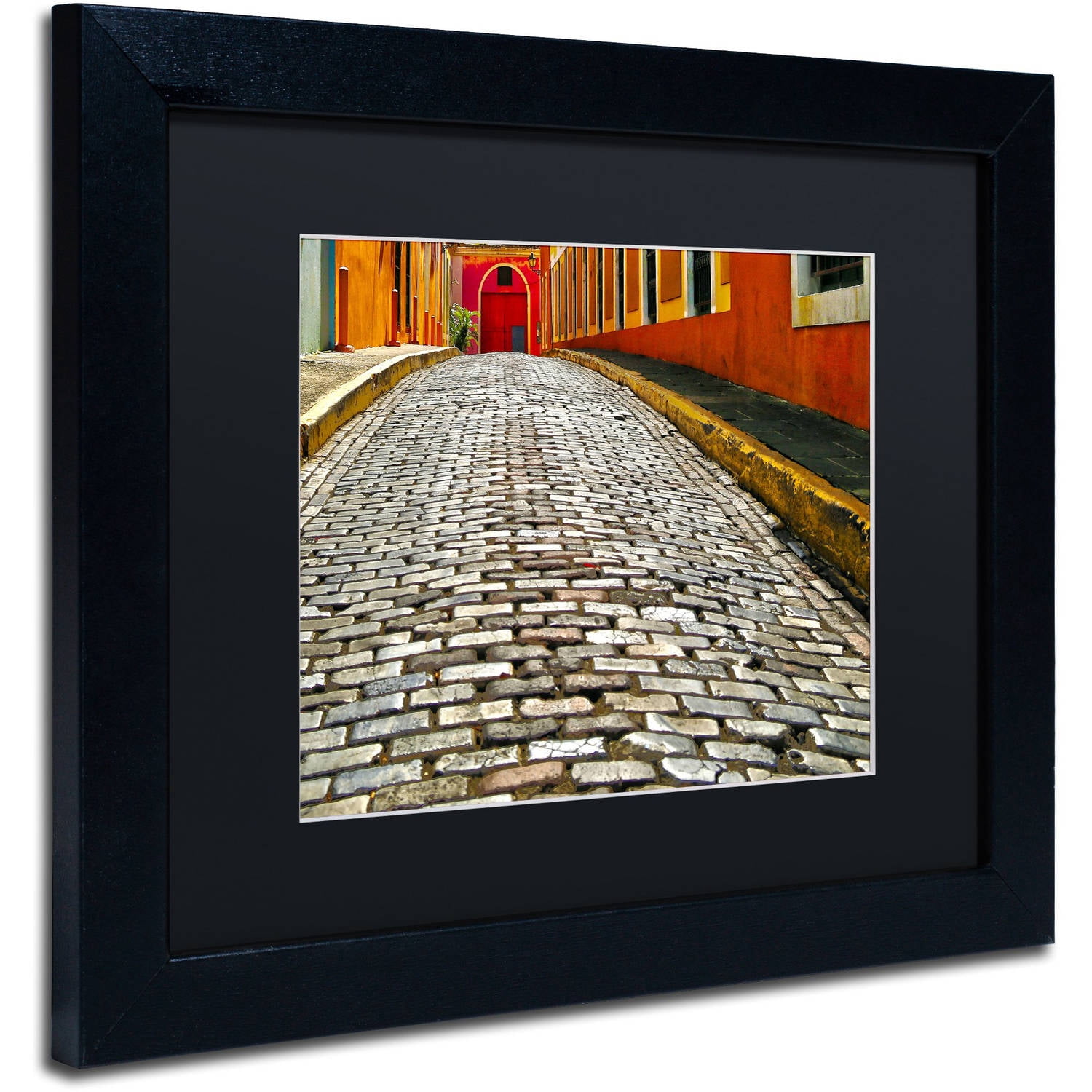 Trademark Fine Art "Old San Juan 14" Canvas Art by CATeyes, Black Matte, Black Frame