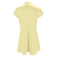 thumbnail image 5 of Vestido informal corto de manga corta liso y sexy de corte ajustado y cintura alta para mujer - Poliéster ligero, bolsillos, varias tallas, 5 of 5
