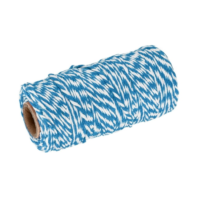 Unique Bargains Twine Packing String Wrapping Cotton Twine 100M Blue and White Rope for Gift Wrapping Twine