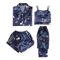 thumbnail image 2 of Conjunto de pijama de cuatro piezas fino de moda para mujer, estilo honda, universal para las cuatro estaciones, 2 of 6