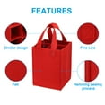 thumbnail image 3 of Uxcell 4 Bottle Wine Carrier Tote Bag, 2 Pack Wine Bottle Carrying Bag with Divider Wine Storage Bag, Red, 3 of 6