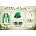 thumbnail image 2 of PMU 4 Pcs Irish-Themed Costume Accessory Bundle, St. Patrick’s Day Green Top Hat with Black Belt, Beer Mug Glasses Frames, Shamrock Bow Tie & Green Suspenders, 2 of 6