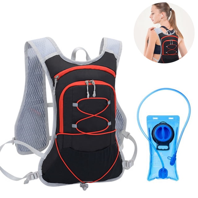 Mochila de hidratación con depósito de agua de 2 l sin BPA, mochila de agua para senderismo, ciclismo, acampada, ciclismo o carrera: mantiene el líquido fresco hasta 4 horas