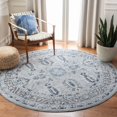 thumbnail image 5 of SAFAVIEH Harbor Evander Floral Bordered Runner Rug, Light Grey/Dark Grey, 2'3" x 8', 5 of 5