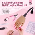 thumbnail image 2 of Saviland Practice Hand for Acrylic Nails: Flexible Nail Practice Hand Liquid Silicone Rubber Nail Mannequin Hand for Acrylic Nails Practice 240 Nail Tips 15 Nail Art Brushes Beginners Training, 2 of 7