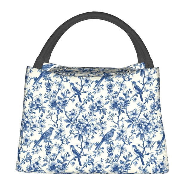 Fotbe Vintage Floral Birds Bolsa Térmica Portátil con Estampado, Bolsa de Entrega de Alimentos Aislada, Bolsa Reutilizable de Gran Capacidad para Comidas y Supermercado