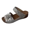 thumbnail image 1 of Sandalias de Cuña de las Mujeres de Moda Fish-Mouth Open-Toe Zapatillas de Suela Gruesa con Flores Que Brillan para la Primavera Y el Verano All-Match Beach Zapatos Casuales de las Mujeres, 1 of 9