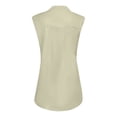 thumbnail image 4 of HIMIWAY Summer Hot Shirts for Women Ladies Fashion Casual Formal Versatile Solid Color Button Sleeveless Top Shirt, 4 of 5