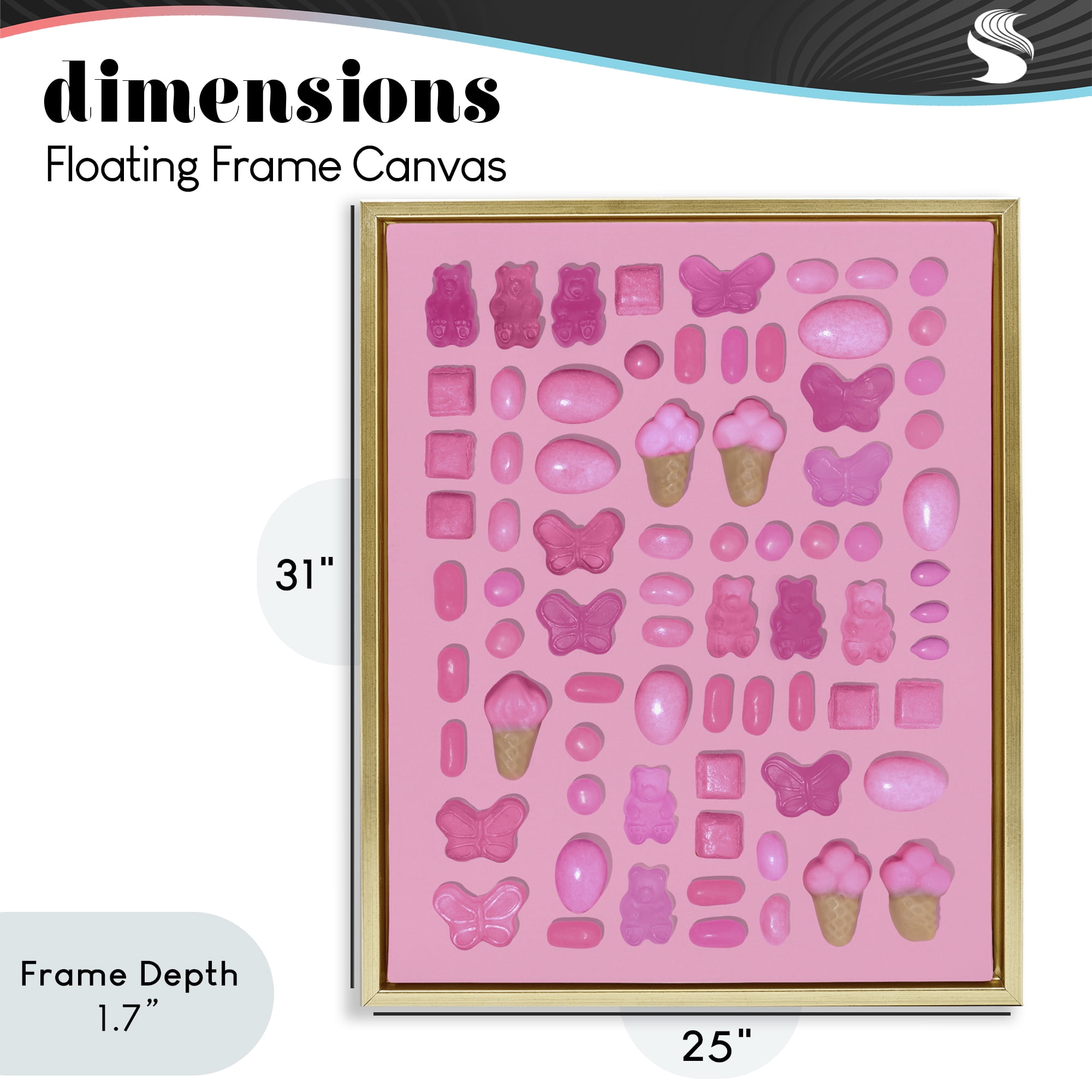 Stupell Industries Pink Toned Candies Gold Framed Floater Canvas Wall Art, design by LISH Creative