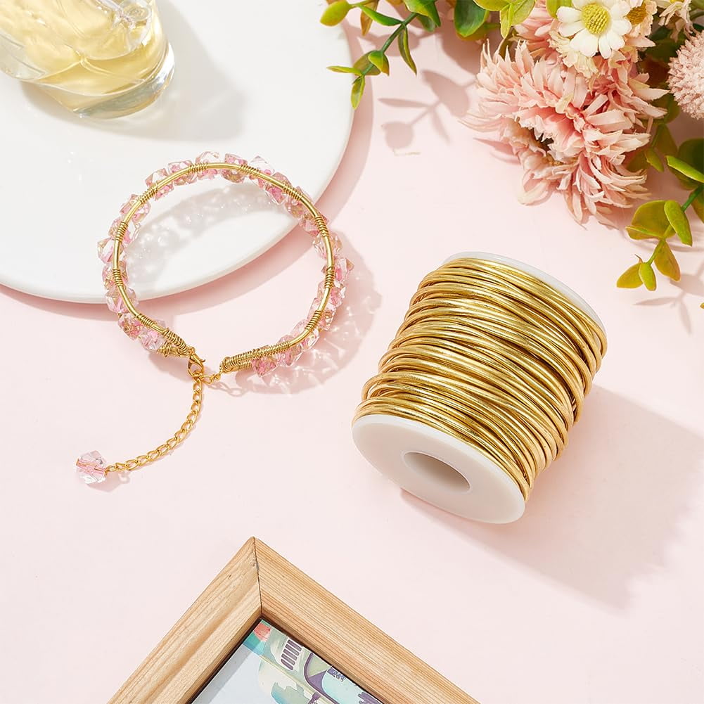 12 Gauge Soft Brass Wire - 65 Feet Per Roll - Solid Bare Spool - Craft Bead Wire for Jewelry Making Raw(Unplated) DIY