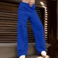 thumbnail image 2 of ZHYou No Boundarie Womens Baggy Sweatpants Casual Drawstring Y2k Huge Pockets Solid Comfy Lounge Stylish Pants for Women,Blue,Size 2XL, 2 of 8