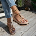 thumbnail image 4 of Sandales Compensées Boho pour Femmes 2025 Vacances à la Plage Fleur Tissée Robe Plateforme à Talon Épais Chaussures d'Été, 4 of 6