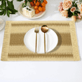 thumbnail image 4 of Homieway Placemats Set of 4, Boho Tassel Paper Woven Braided Placemats 12x18 inch Aesthetic Natural Rustic Place Mats for Dinner Wedding Party Beach Farmhouse Table Decoration, Brown, 4 of 6