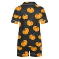 thumbnail image 4 of Kilaqueen Spooky Plus Size Pajamas for Women Set Casual Soft Comfy Fall Pajamas Halloween Pajamas Button Down Shirts with Bottoms 2 Piece Pjs Sets, 4 of 6