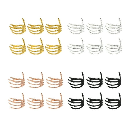 

2024 Wine Tableware Halloween Napkin Buckle Ghost Hand Napkin Ring Alloy Napkin Ring Silver