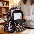 thumbnail image 5 of SEANATIVE 17 Inch School Bag for Kids Teens Stylish Girls Boys Backpack Book Bag Laptop Backpack for Elementary Middle High School Students, Floral Black Cat Pink, 5 of 7