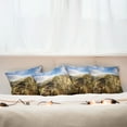 thumbnail image 3 of Ambesonne Nature Throw Pillow Cover 4 Pack, Park in Czech Republic, 24", Olive Green Sky Blue, 3 of 6