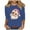 DT-Blue, variant on Women's Christmas 3/4 Sleeve Top, Santa Face with Sparkle Detail Print, Glam Fit, Cozy Fabric, Holiday Parties & Lounging