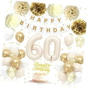 SKYSONIC 40th Birthday Decorations for Women Retro Birthday Balloons, Happy 40th Banner, Cake Topper, Pom Pom, Rose Number 40 Balloon for Her 40th Birthday Party Supplies