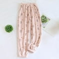 thumbnail image 2 of Atogsazn Women's Fuzzy Pajamas Pants Fleece Loose Fit Winter Warm Pjs Pant Cute Printed Thick Trousers Clothes 04-Pink M Fashion, 2 of 4