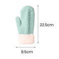 thumbnail image 6 of 1 Pair Women Winter Gloves Color Matching Elastic Thickened Soft Plush Warm Windproof Fiver Fingers Windproof Warm Outdoor Cycling Gloves, 6 of 7