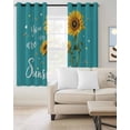 thumbnail image 2 of Teal Sunshine Sunflower Blackout Curtains 72 Inches Long for Bedroom, Pastoral Bees Farmhouse Floral Thermal Insulated Room Darkening Black Out Window Curtain Panels Grommet Drapes for Living Room, 2 of 8