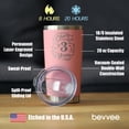 thumbnail image 4 of Bevvee Insulated Travel Tumbler 20 oz Cheers 3 Years Gifts for Third Anniversary Celebrations Tumblers, 4 of 4