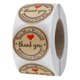 thumbnail image 1 of 1inch Round Kraft Thank You Hand Made With Love Stickers 500 Handmade Labels Per Roll, 1 of 5
