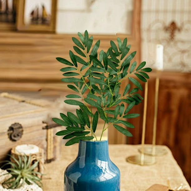Planta Verde Artificial con Mariposas, Hojas de Olivo y Eucalipto para Decoración Del Hogar U Oficina | Vegetación de Plástico de 53 Cm - Xmj251024002B