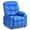 Blue, variant on Costway Kids Youth Recliner Chair PU Leather w/Cup Holders & Side Pockets Brown