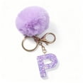 thumbnail image 4 of Letter Keychain, Gaqring Purple Velvet Ball Pendant Letter Charm, Personalized Backpack Pendant Holiday Gift Durable Soft Touch, 4 of 6