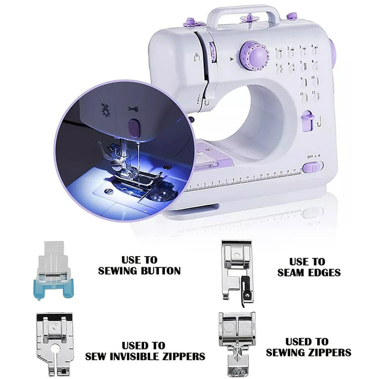 Mini Sewing Machine for Beginners, 505 Sewing Machine with Reverse Stitch  and 12 Built-in Stitches, Portable Sewing Machine, Household Electric  Sewing MachineSewing Kit Included 