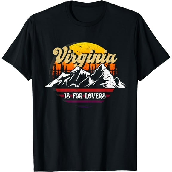Vintage Virginia Is For The Lovers Vacation Sunset Mountain T-Shirt