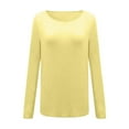thumbnail image 2 of Women'S Long Sleeve Boat Neck Off Shoulder Blouse Tops Yellow M, 2 of 5