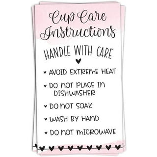 200 Pieces Tumbler Cup Cards,Cup Care Instructions Cards, Tumbler