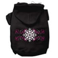 thumbnail image 6 of Christmas Pet Dog  Cat Hoodie Screen Printed, "Pink Snowflake Swirls", 6 of 11