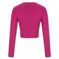 thumbnail image 6 of XFLWAM Cotton Long Sleeve Shirts for Women Workout Crop Tops Loose Cropped T-Shirts Athletic Gym Shirts Pink S, 6 of 7